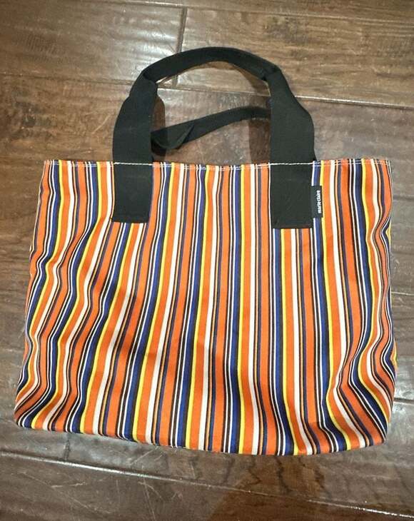 Roberta Freymann Handbags - Roberta Freymann New York Multicolored Striped Canvas Tote Bag
